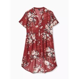 Torrid Lexie Babydoll Chiffon Tunic Semi Sheer Shirt Blouse Top Size 0X (12)